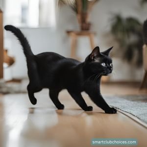 black kitten exploring